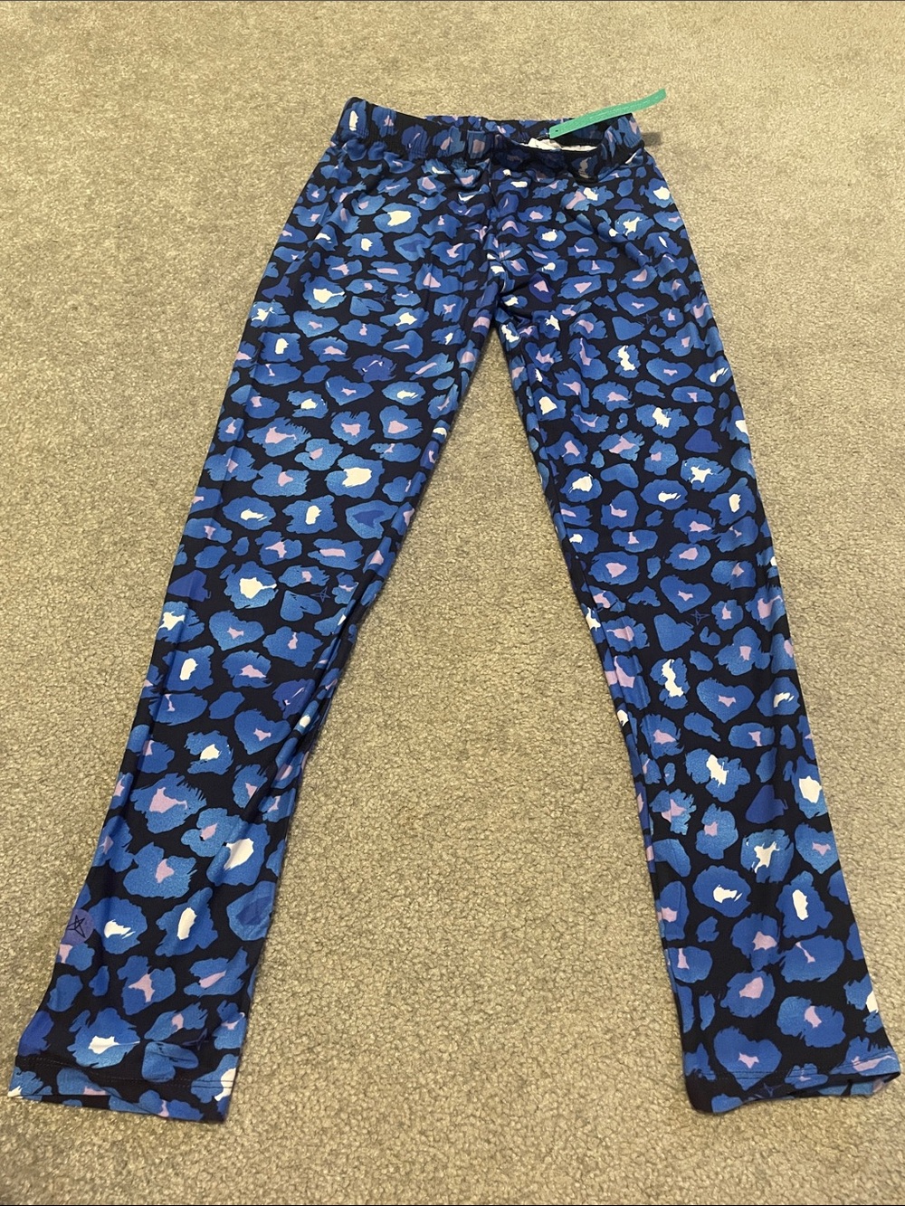 Blue Leopard Print Active Leggings